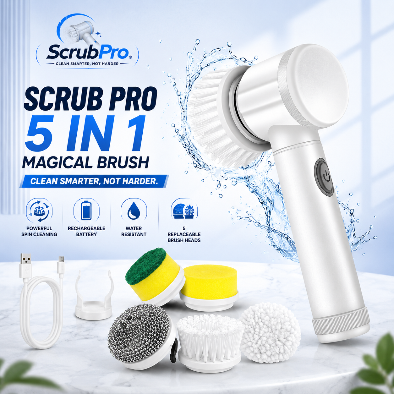 SCRUB PRO 5 in 1 MAGICAL BRUSH